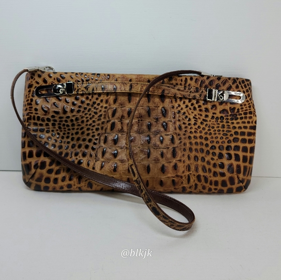 Due Fratelli Leather Shoulder Bag *Brown/Tan* EUC - Picture 4 of 16